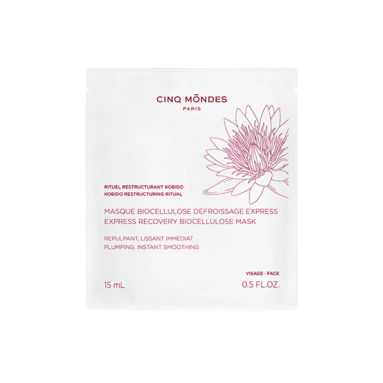 Cinq Mondes - Masque Biocellulose Défroissage Express x5