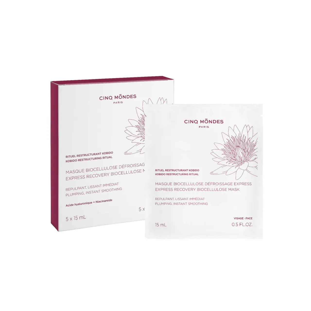 Cinq Mondes - Masque Biocellulose Défroissage Express x5